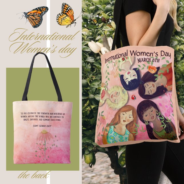 International Women's Day Pink Feminine Tote Bag (International Women's Day Pink Feminine Tote Bag)