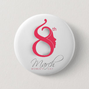 International Women's Day Pink Logo - All Options Pinback Button