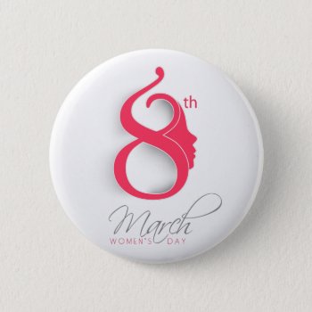International Women's Day Pink Logo - All Options Pinback Button by steelmoment at Zazzle