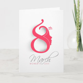 International Women's Day Pink Logo Card