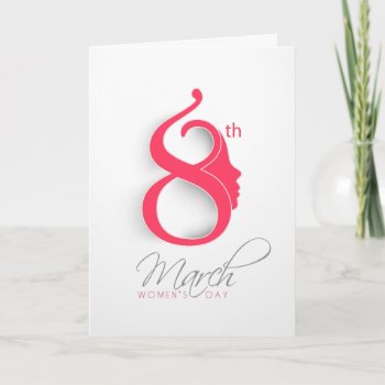International Women's Day Pink Logo Card by steelmoment at Zazzle