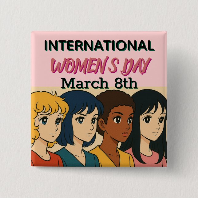 International Women's Day | Pop Art  Button (Front)