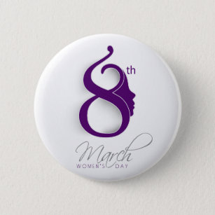 International Women's Day Purple Logo-All Options Pinback Button