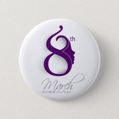 International Womens Day Purple Logo_All Options Pinback Button