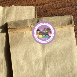 International Women's Day Purple White Stickers