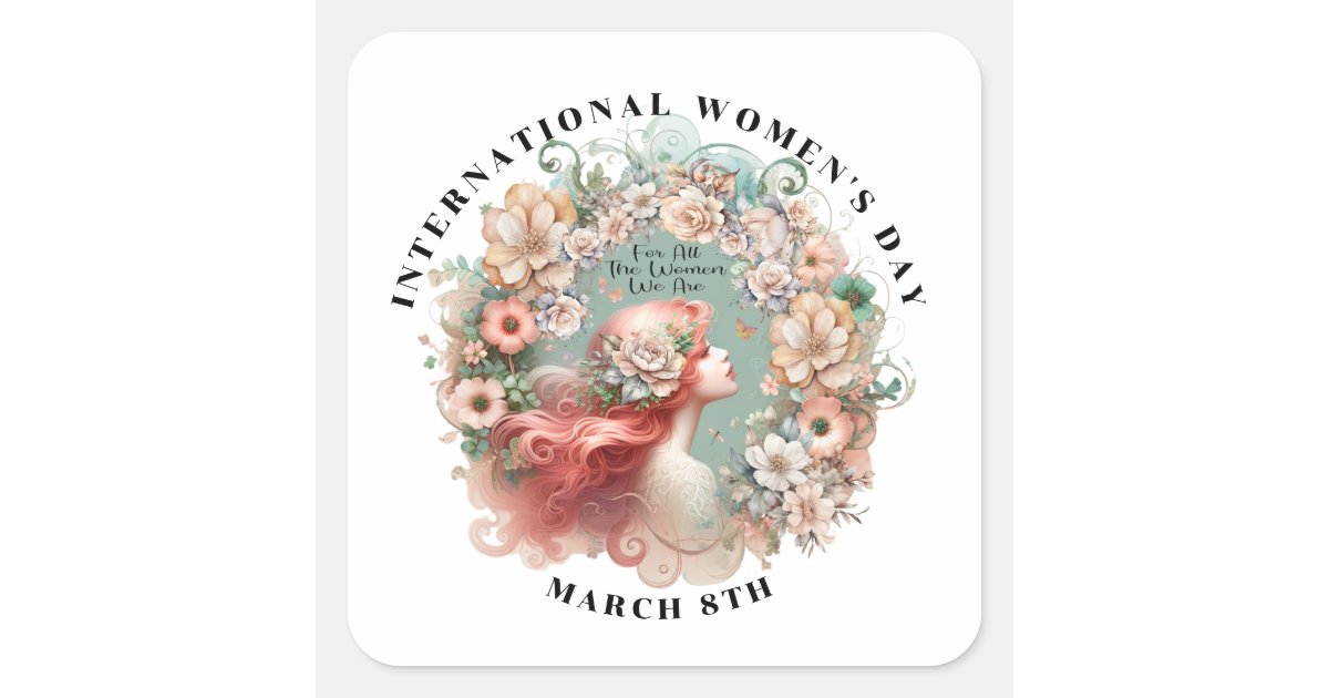 Inernational Week Sticker International Women's Day Square Sticker | Zazzle