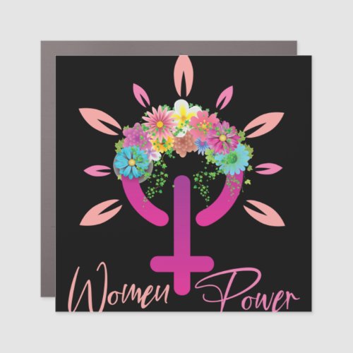 International Womens Day Tee _ Cute Floral March  Car Magnet