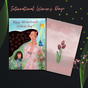 International Women's Day with a little girl Card