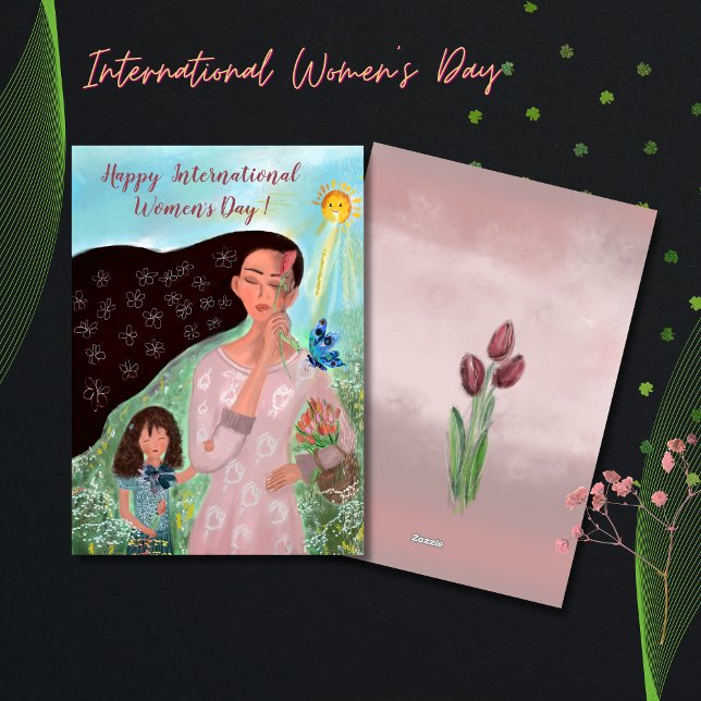  International Women's Day with a little girl Card (omen's Day with a little girl Card )