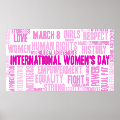 International Womens Day word cloud Poster