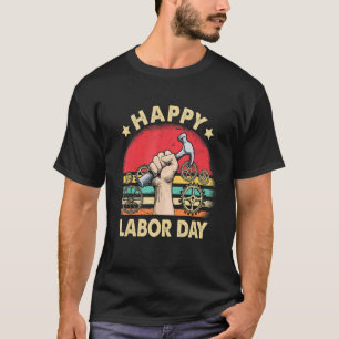 International Workers Day Happy Labor Day Retro Vi T-Shirt