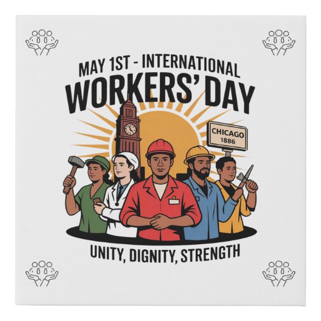 International Workers' Day (May 1st). Faux Canvas Print (Front)