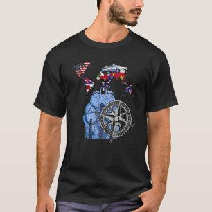 International World Flags Backpack Compass World F T-Shirt