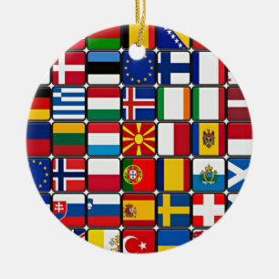 International World Flags Ceramic Ornament