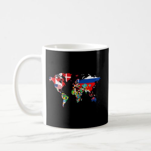 International World Flags Flags World Map For Coffee Mug
