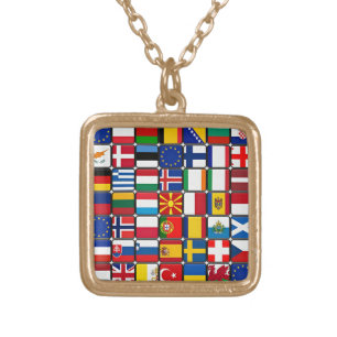 International World Flags Gold Plated Necklace