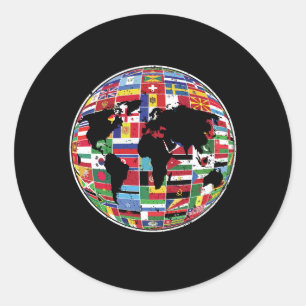 International World Flags Traveler Travelling Worl Classic Round Sticker