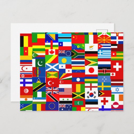 International World Wide Flag Collage Postcard Zazzle