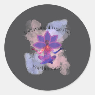 International Yoga Day For Humanity  Classic Round Sticker
