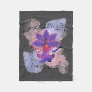 International Yoga Day For Humanity Fleece Blanket