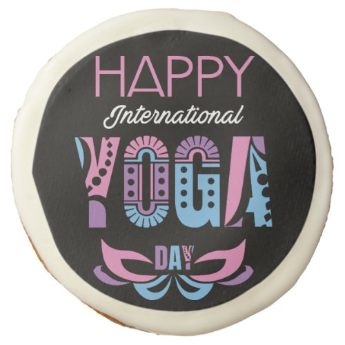International Yoga Day Sugar Cookie