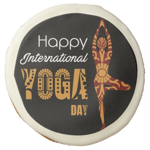 International Yoga Day Sugar Cookie