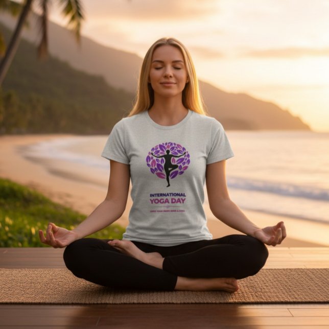 International Yoga Day Tree Pose T-Shirt Tri-Blend Shirt (Creator Uploaded)