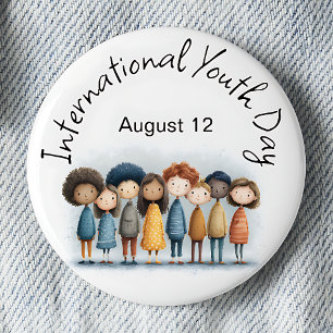 International Youth Day Pinback Button
