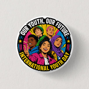 International Youth Day Sticker Button