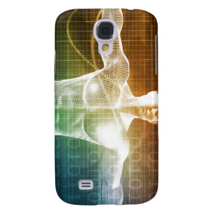 Internet Background with Binary Code and Vitruvian Samsung Galaxy S4 Case