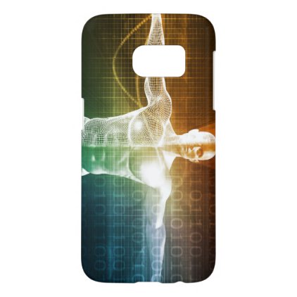 Internet Background with Binary Code and Vitruvian Samsung Galaxy S7 Case