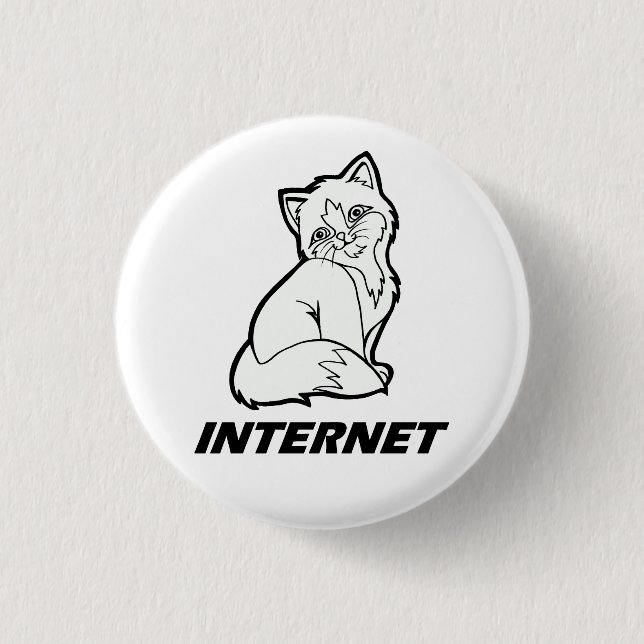 Internet Cat Button (Front)