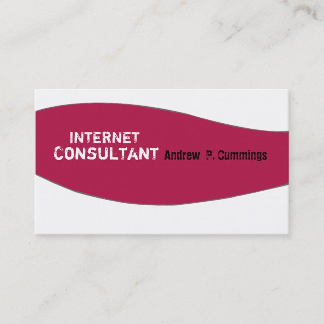 Internet Consultant Red Trendy Geometric  Modern Business Card (Front)