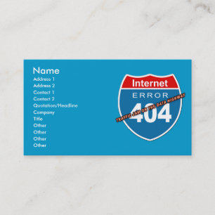 Internet Error 404 Business Card