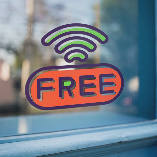 Internet Free WI-FI Connect Restaurant Bar Window Cling (Creator Uploaded)