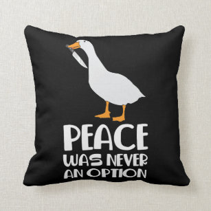Internet Meme Goose Game Peace was Never an Option Throw Pillow