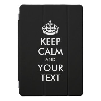 Internet meme KEEP CALM and YOUR TEXT white black iPad Pro Cover