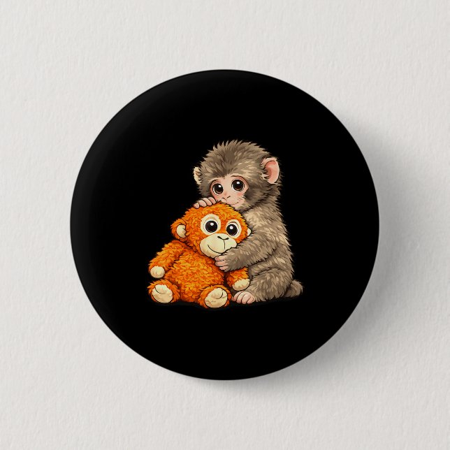 Internet meme punch monkey with teddy bear cuddlin button (Front)
