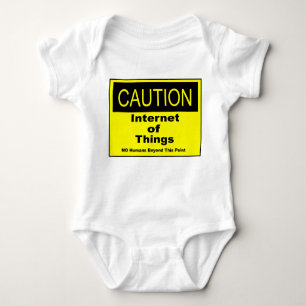 Internet of Things IoT Caution Warning Sign Baby Bodysuit