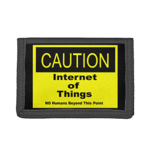Internet of Things IoT Caution Warning Sign Tri-fold Wallet