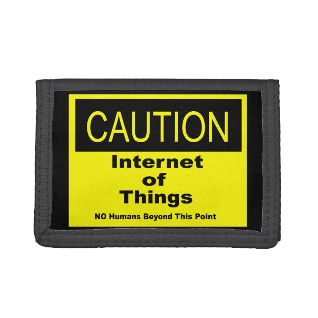 Internet of Things IoT Caution Warning Sign Tri-fold Wallet (Front)