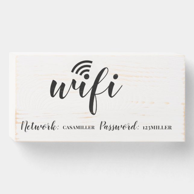 Internet Password, wifi Wooden Box Sign (Front Horizontal)