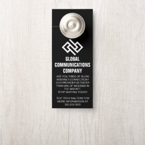 Internet Provider Computer Company Black Marketing Door Hanger