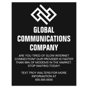 Internet Provider Computer Company Black Marketing Flyer