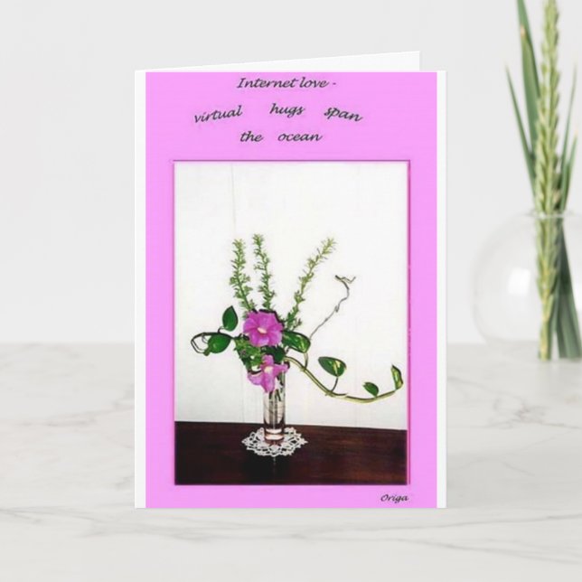 Internet romance letterpress thank you card (Front)
