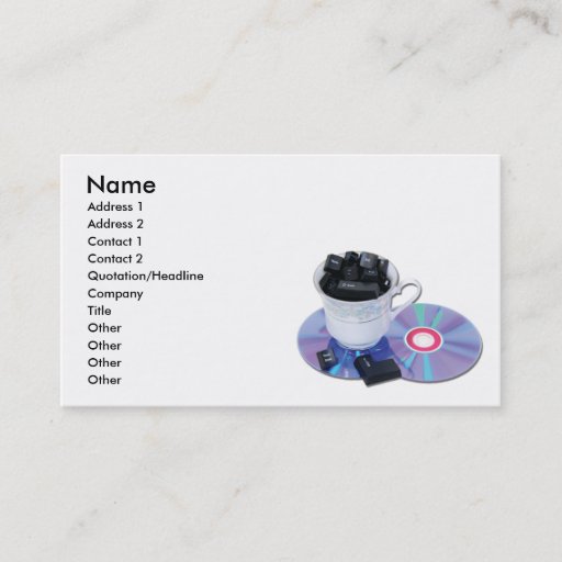 Customizable InternetCafe, Name, Address 1, Address 2, Conta... Business Card