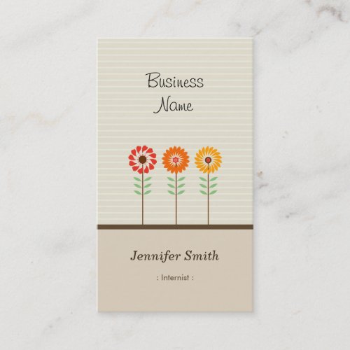 Internist _ Cute Floral Theme Business Card