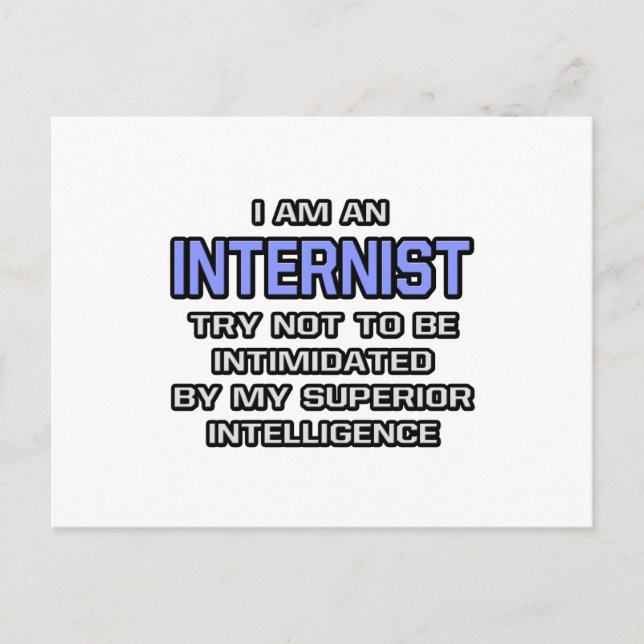 Internist Joke ... Superior Intelligence Postcard (Front)