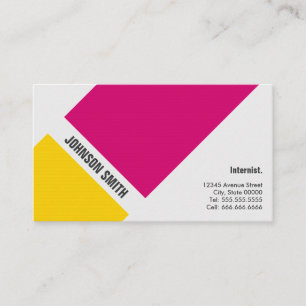 Internist - Simple Pink Yellow Business Card