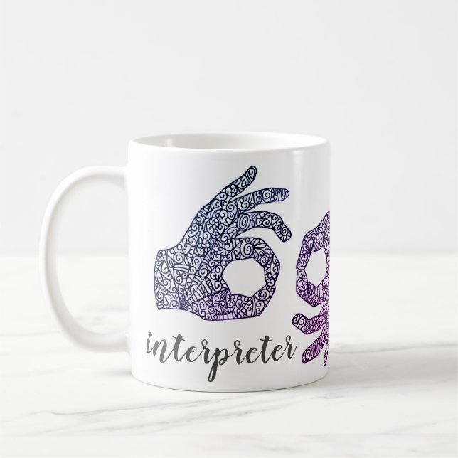 "Interpreter" American Sign Language (Ombré) Mug  (Left)